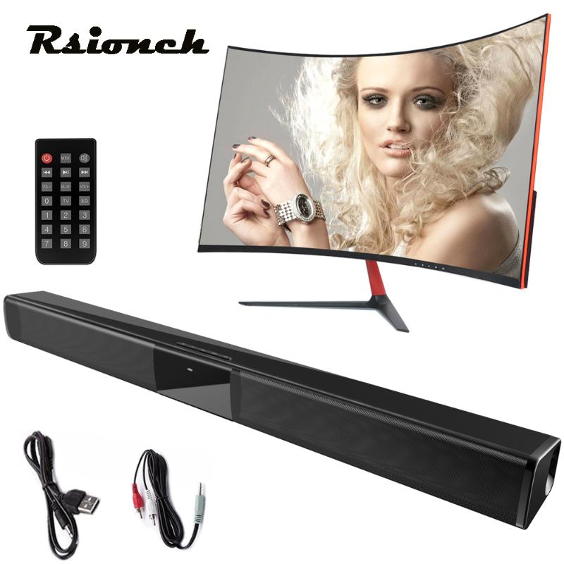 

Rsionch 20W Portable Wireless Wired Column Soundbar Bluetooth Speaker Powerful Sound bar Home Theater RCA Aux 3.5mm TF for TV PC