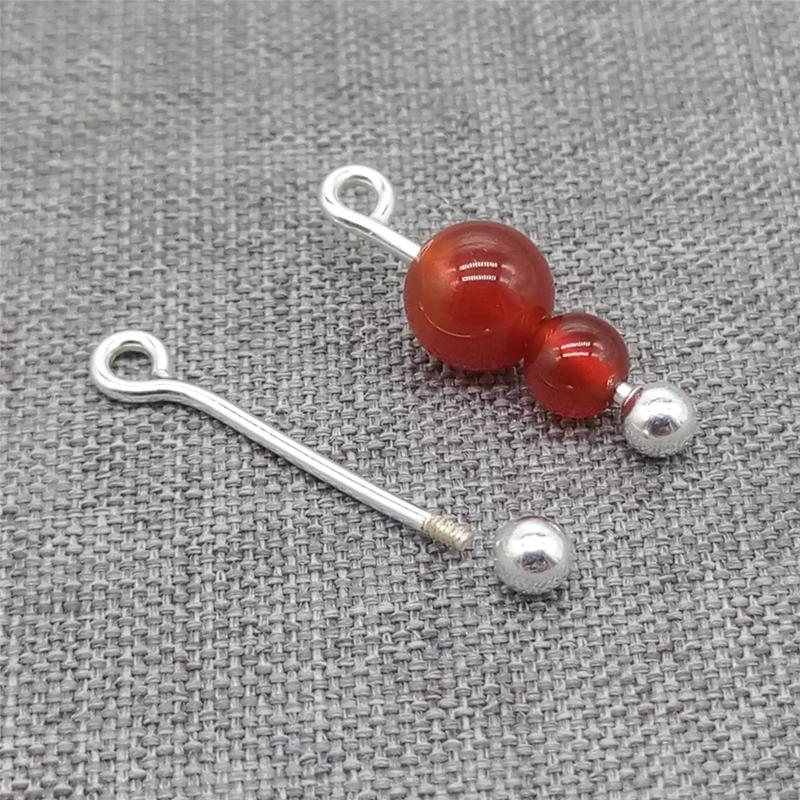 

4prs of 925 Sterling Silver Screw Eyepins w/ Ball Head Eye Pin Earring Headpin