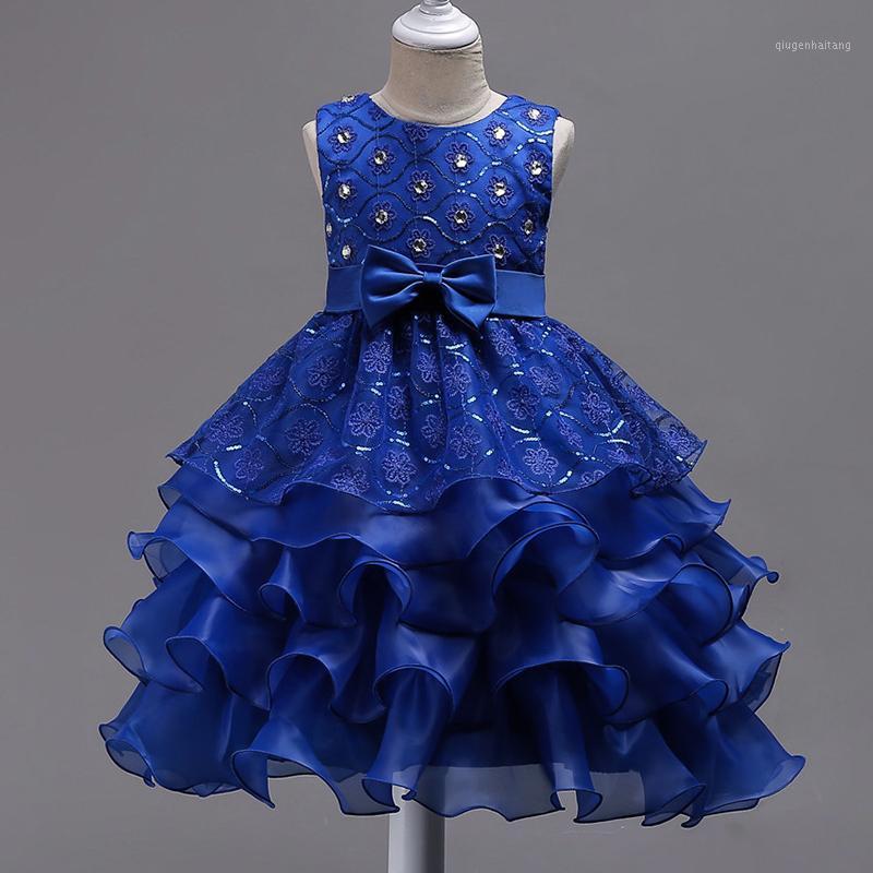 

Dress Girls Children Formal Clothes Kids Fluffy Cake Smash Clothes For Christmas Wedding Birthday Costume Tutu Lace Gift 20201, Blue