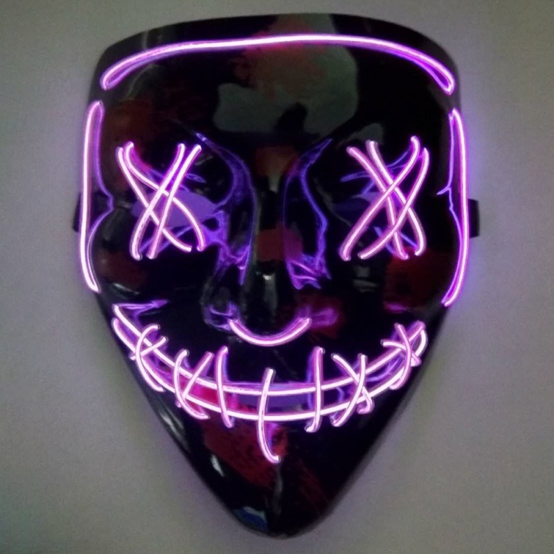 

Halloween LED Mask Purge Masks Election Mascara Costume DJ Party Light Up Masks Glow In Dark 10 Colors To Choose