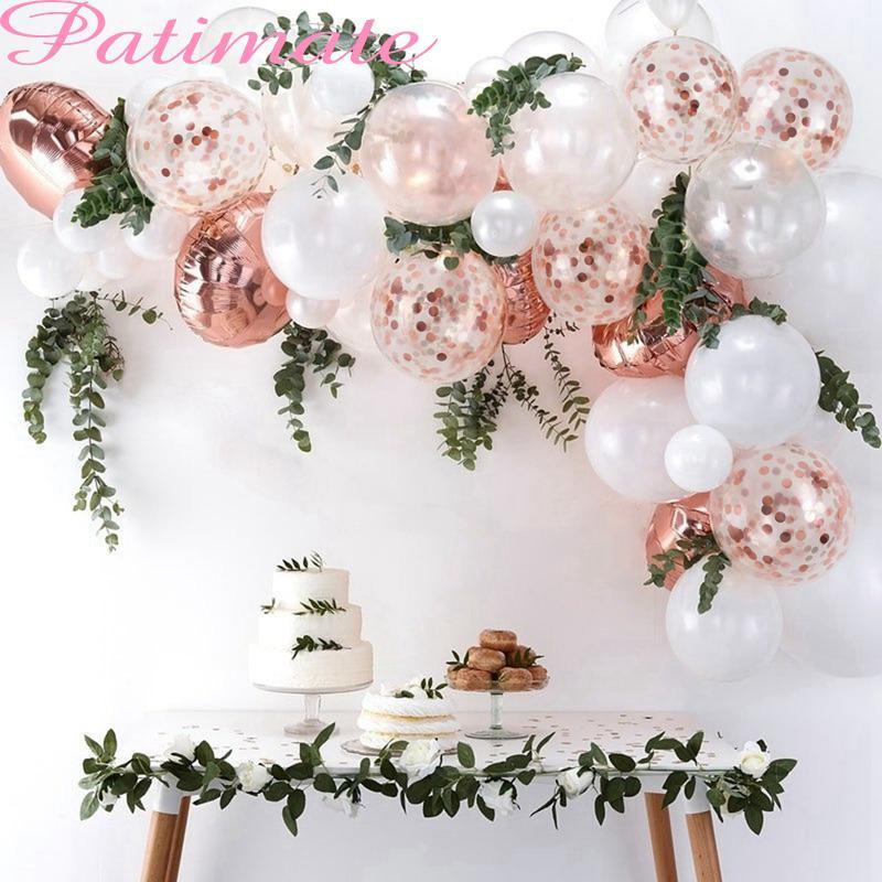 

PATMATE Rose Gold Balloons Garland Kit Latex Garland Balloon Girl Boy Baby Shower Happy Birthday Baloon Wedding Party Decoration1