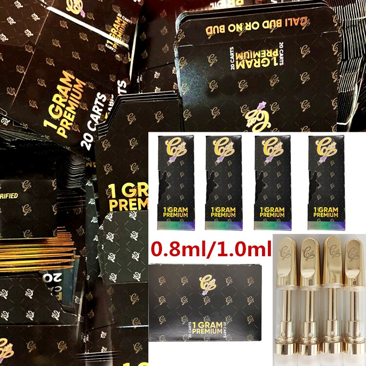 

Thread Plug Atomizer Cartridges Packaging Empty Ceramic Vape Cartridges 0.8ml Oil Vaporizer Vape Glod Carts 510 Cali 1ml Coil Vape Tank Pgjn