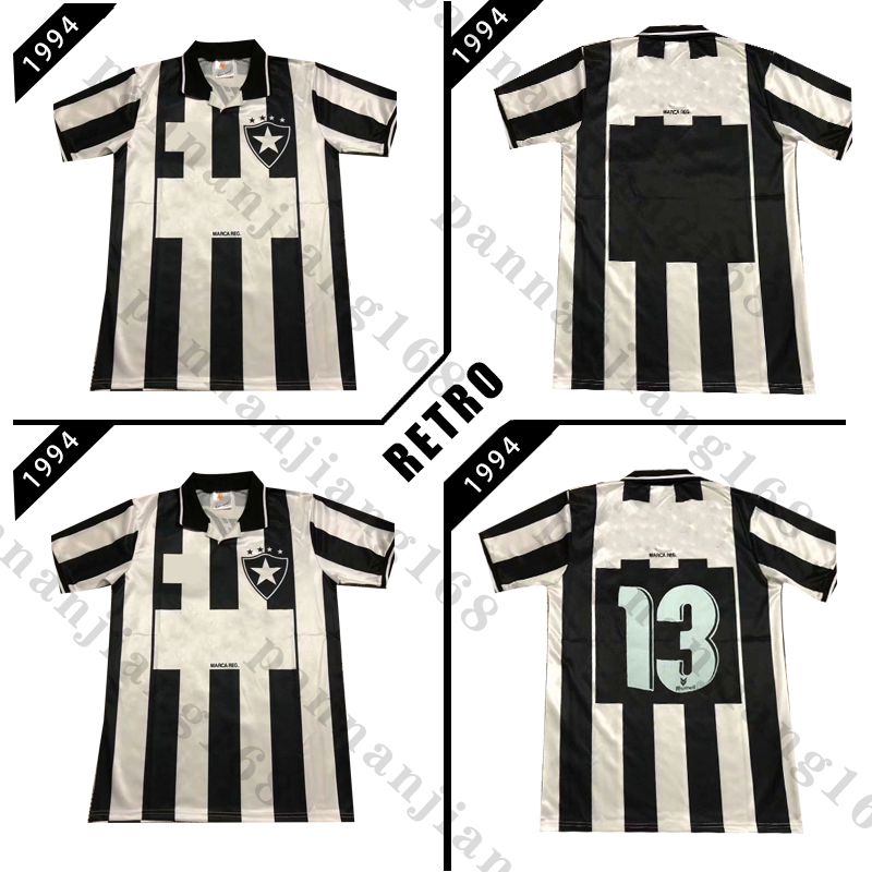 

Botafogo de Futebol e Regatas 1994 Black retro soccer jersey 94 Botafogo #13 classic vintage football shirt, Black;yellow