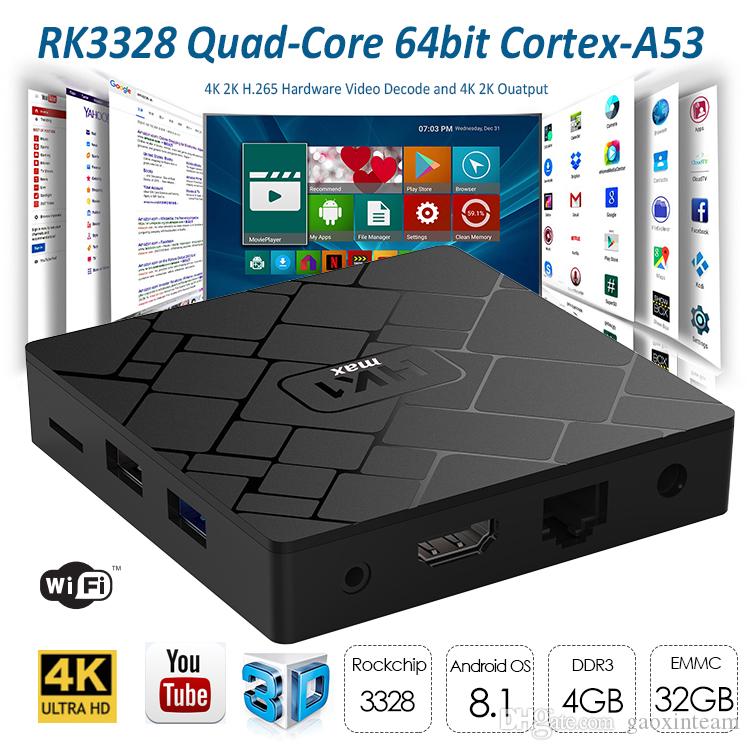 

HK1 max Android TV Box RK3328 Rockchip DDR3 4GB EMMC 32GB Android 8.1 TV Box 4k HD WIFI 2.4G Media Player