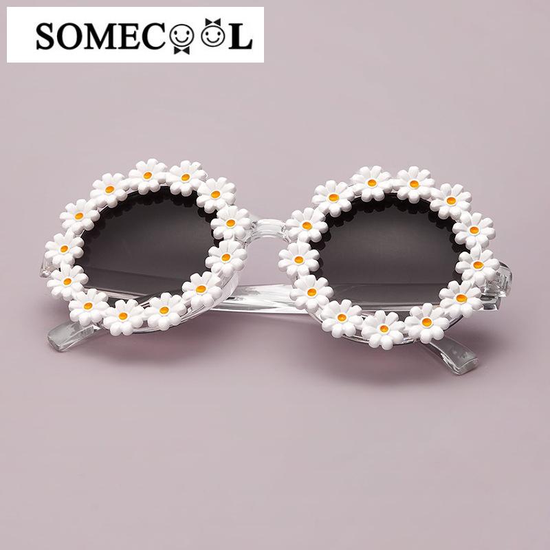 

Sunglasses 2021 DIY Girls Kids Flower Decorated Fashion Beach Sun Glasses Cute Lovely Summer Eyewear UV400 N786