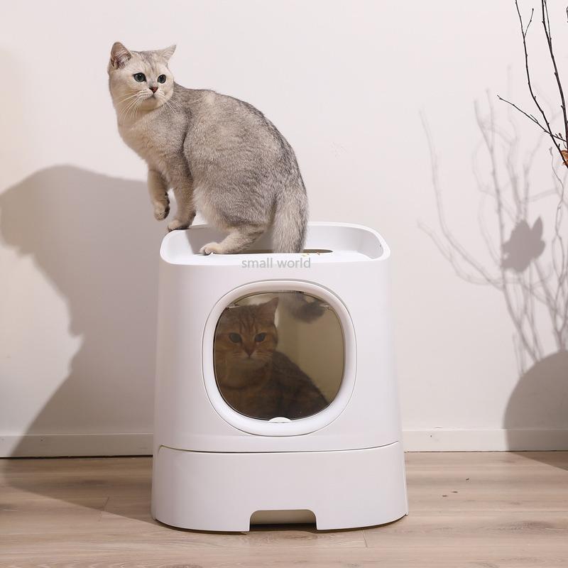 

First-Class Cat Litter Box Semi-Closed Cat Litter Anti-Splash Odor-Removing Box1