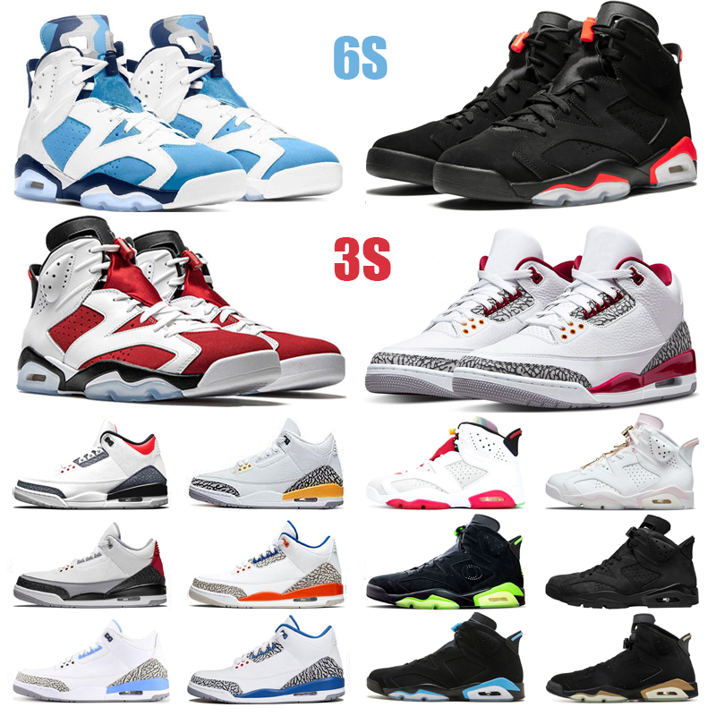 

Men Basketball Shoes 6s Sneaker UNC Alternate Carmine Cardinal Red Oreo Infrared Reflective mens Sneakers trainers sports Eur 40-47, White black volt 36-45