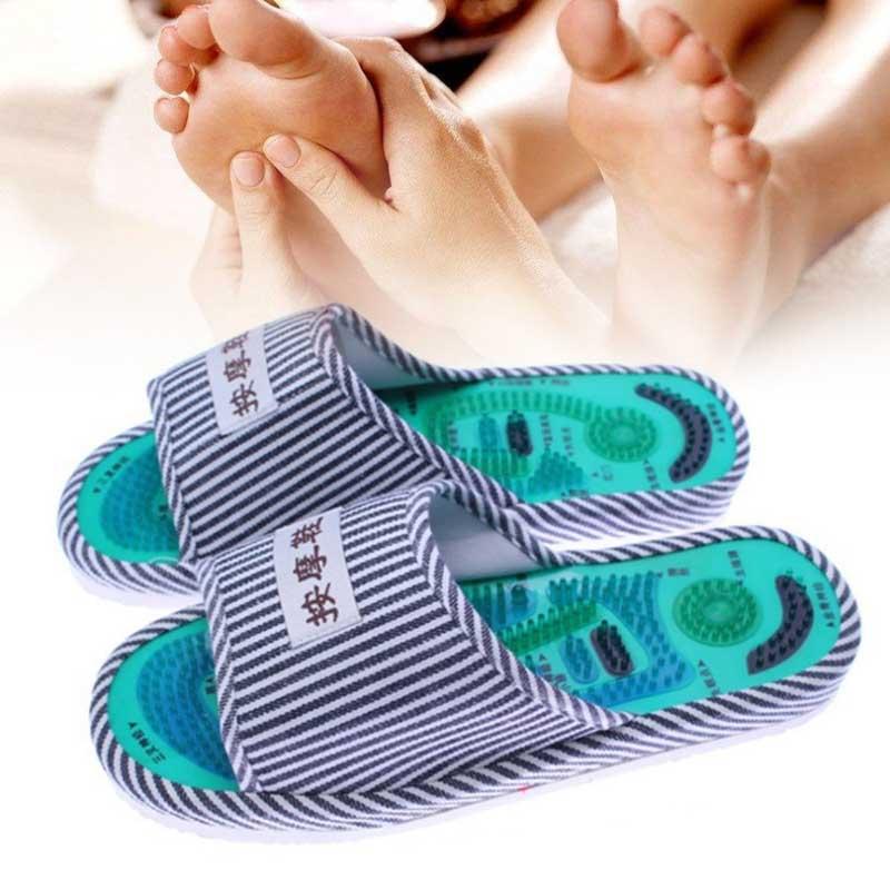 

2Pair Acupuncture Foot Massage Slippers Reflexology Magnetic Sandals Acupuncture Feet Care Massage Shoes