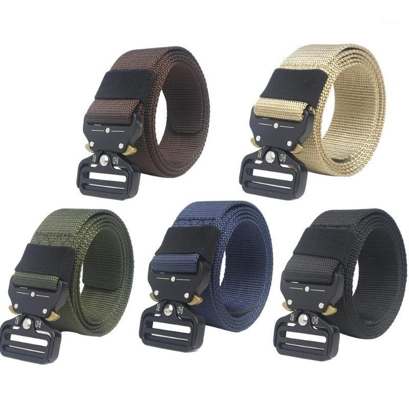 

Tactical Belts Nylon Waist Belt With Metal Buckle Adjustable Heavy Duty Training Waist Belt Hunting Accessories1, Green