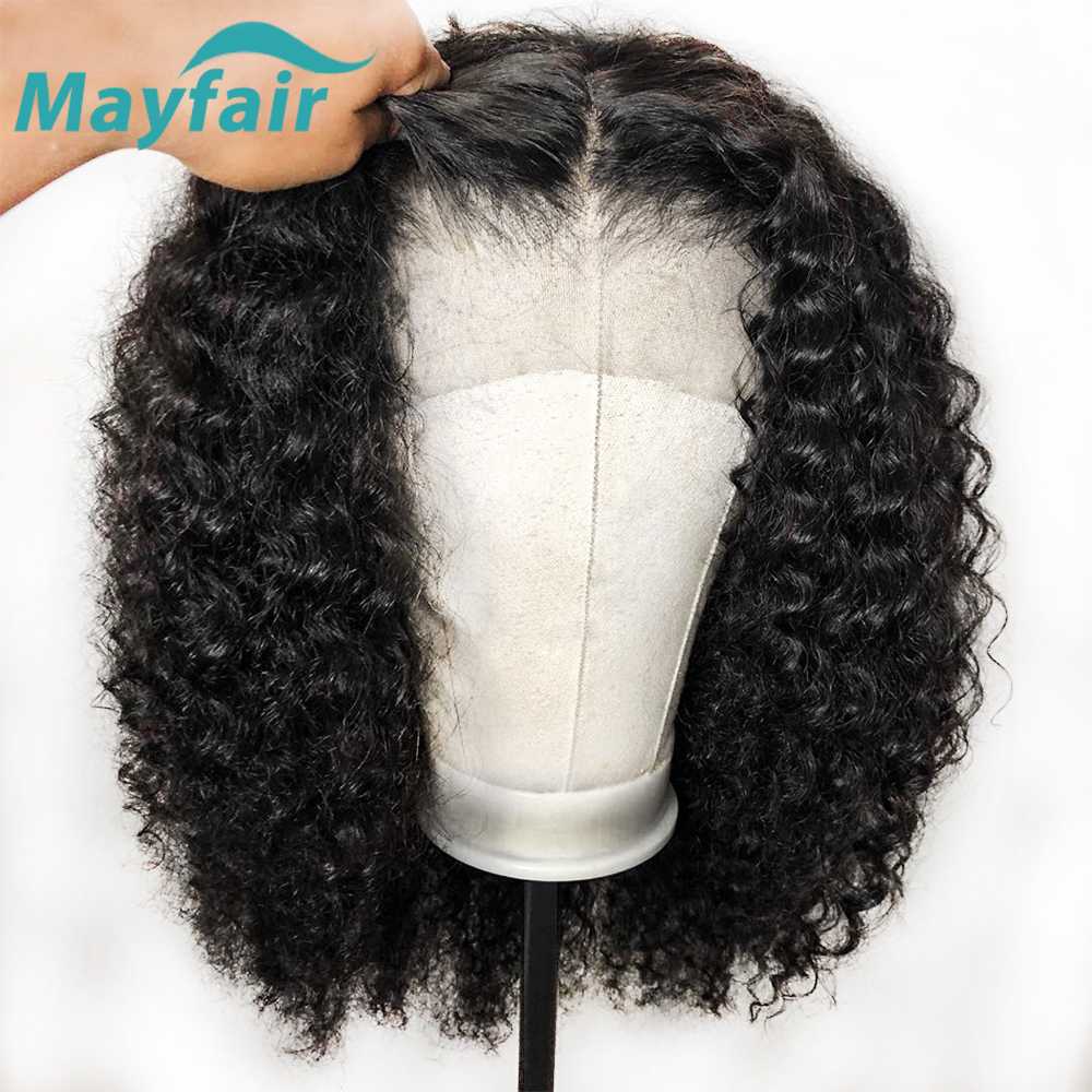 

Mayfair Curly Bob Wig Brazilian Human Hair Lace Front Wigs 13x4 13x6 Short Wigs For Women Non-Remy Hair, Natural color