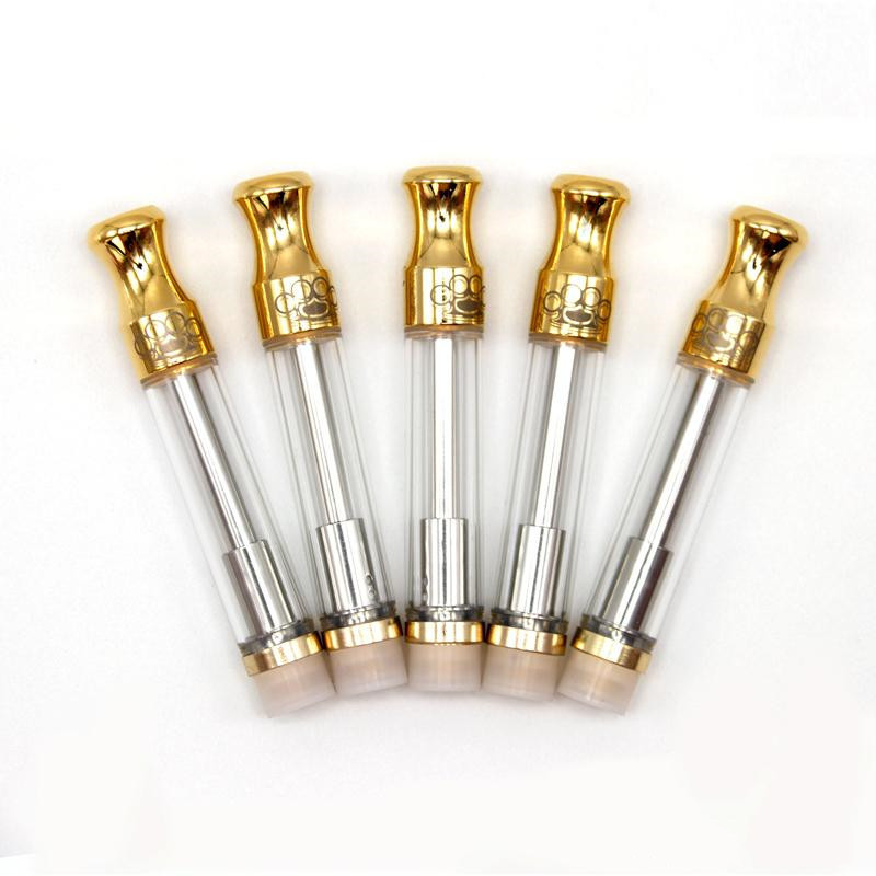 

Brass Knuckles Gold Cartridge Cotton Coil 1.0ml Pyrex Glass BK Tank 510 Thread Atomizer With Sticker DHL