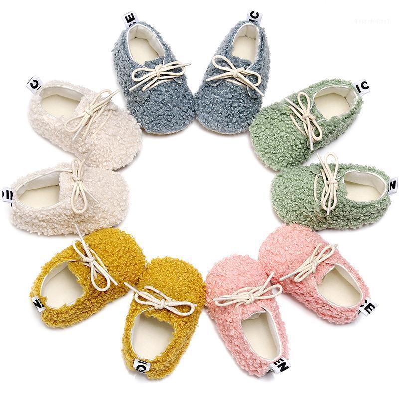 

Lamb Wool Warm Baby Shoes Lace Up Soft Fur Cotton Shoes Soft Hard Sole Toddler Newborn Baby Moccasins Sneakers Crib1, Pink