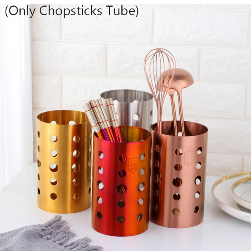 

Stainless steel kitchen chopsticks tube tableware storage rack shovel spoon fork storage box drain rack kitchen utensils1