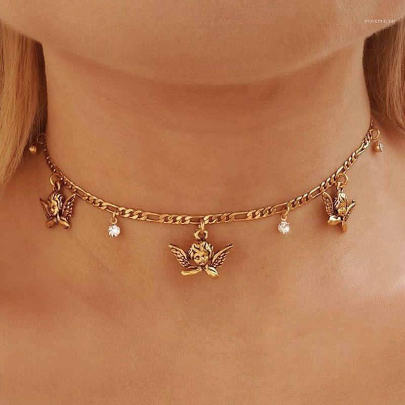 

Cute Cupid Angel Pendant Necklace Best Choker Baby Clavicle Chain Shaped Jewelry Sweetheart For Women Man Friendship Girl Gifts1