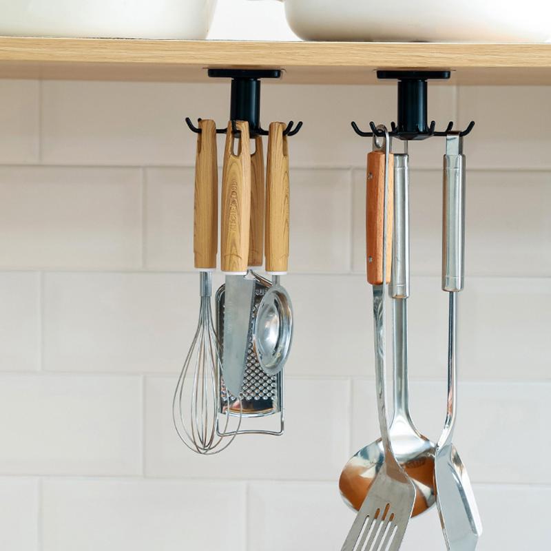 

Kitchen Hook Organizer Bathroom Hanger Wall Dish Drying Rack Holder For Lid Cooking Accessories Cupboard Storage Cabinet Shelf