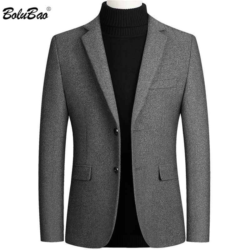 

BOLUBAO Suit Brand New Men's Blazer Luxury Wool Thick Men Classic Business Suits Jacket Male Luxurious Slim Blazers Y201026, Navy