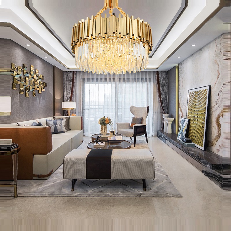 

Modern crystal chandelier lighting for living room Luxury Gold Round Chandeliers110v-220v Hanging lights