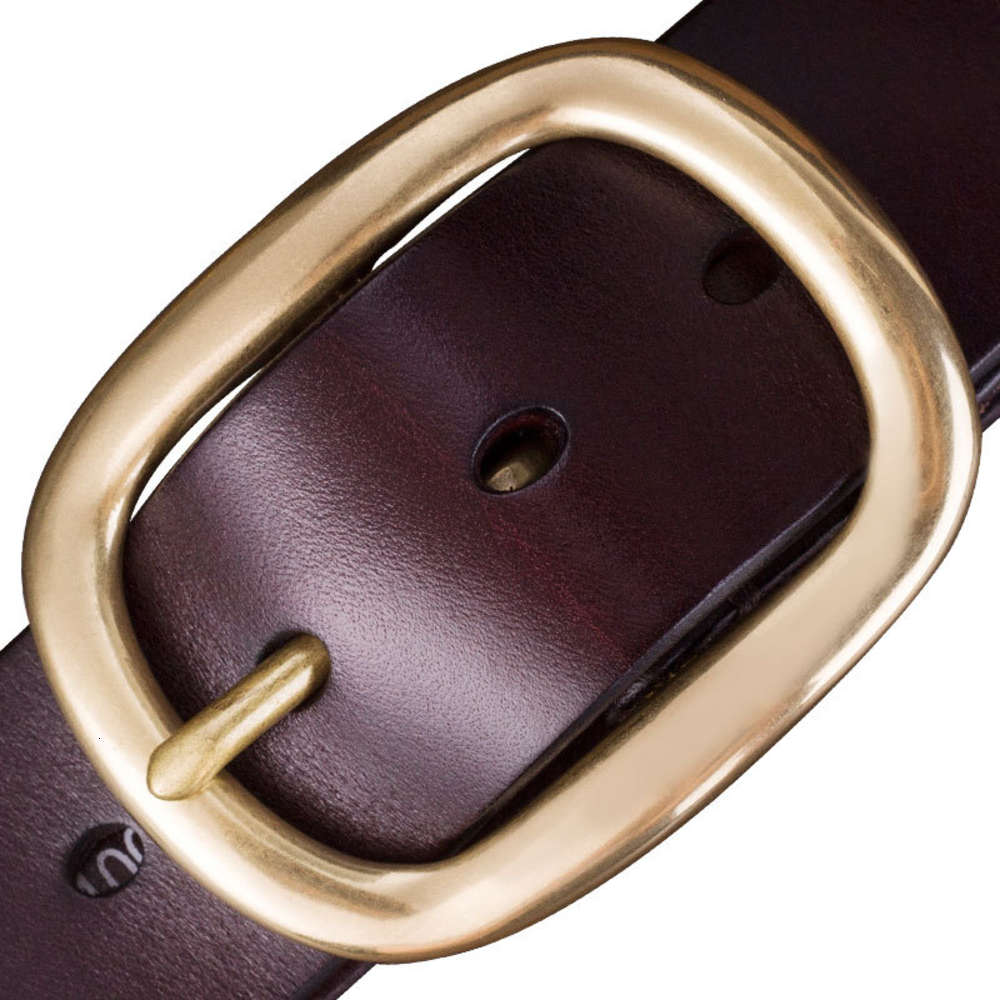 

Men's pin buckle belt, leather belt, copper buckle belt, leisure belt, Black