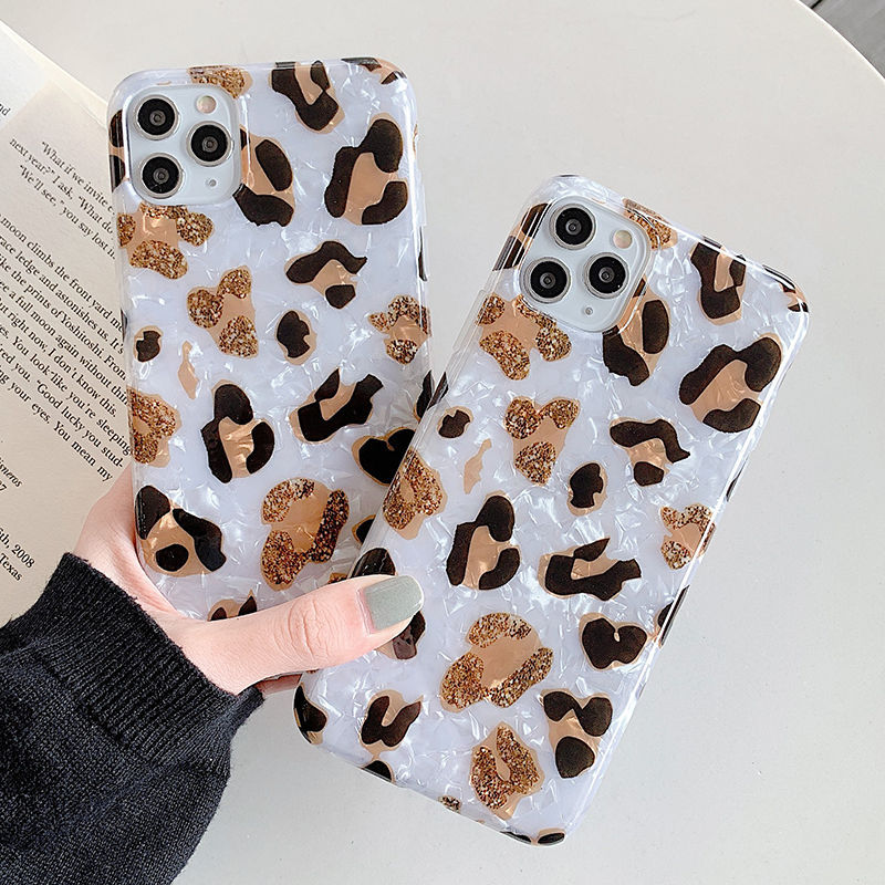 

Leopard Print Phone Case For iPhone 11 11 Pro Max XR XS Max X 6 6S 7 8 Plus Luxury Soft IMD Dream Shell Back Cover For 11 Pro