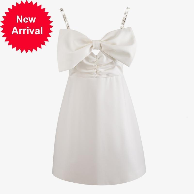 

Station 2021 New Europa~ White Upper Tube Suspending Double Arch Draining Diamond Suspenders Waist Thin Back a Line of Dress 9UOB, Blue