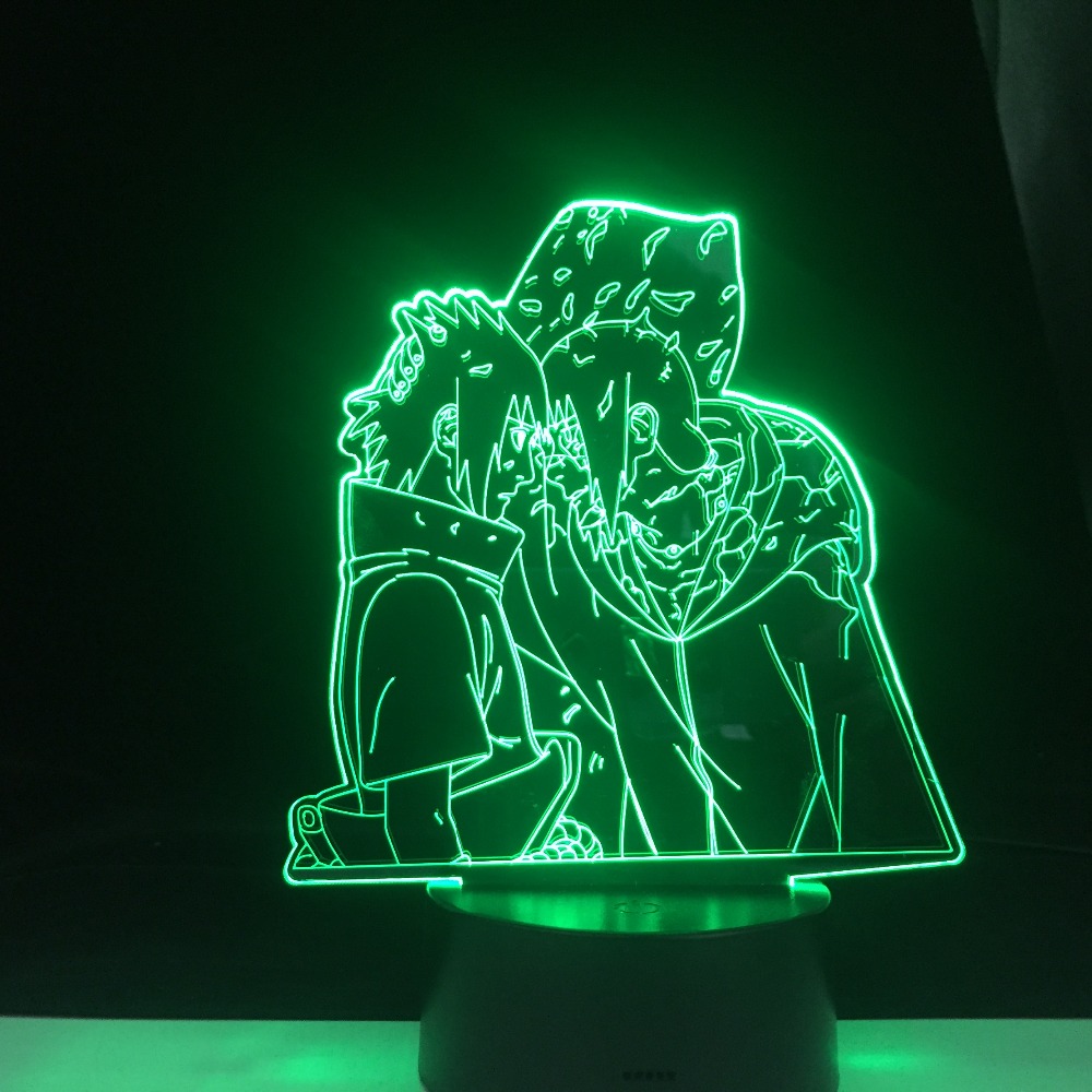 

Itachi and Sasuke Brothers NARUTO Japanese Anime 3D Acrylic LED Night Light Touch Table Lamp Kids Christmas Gifts