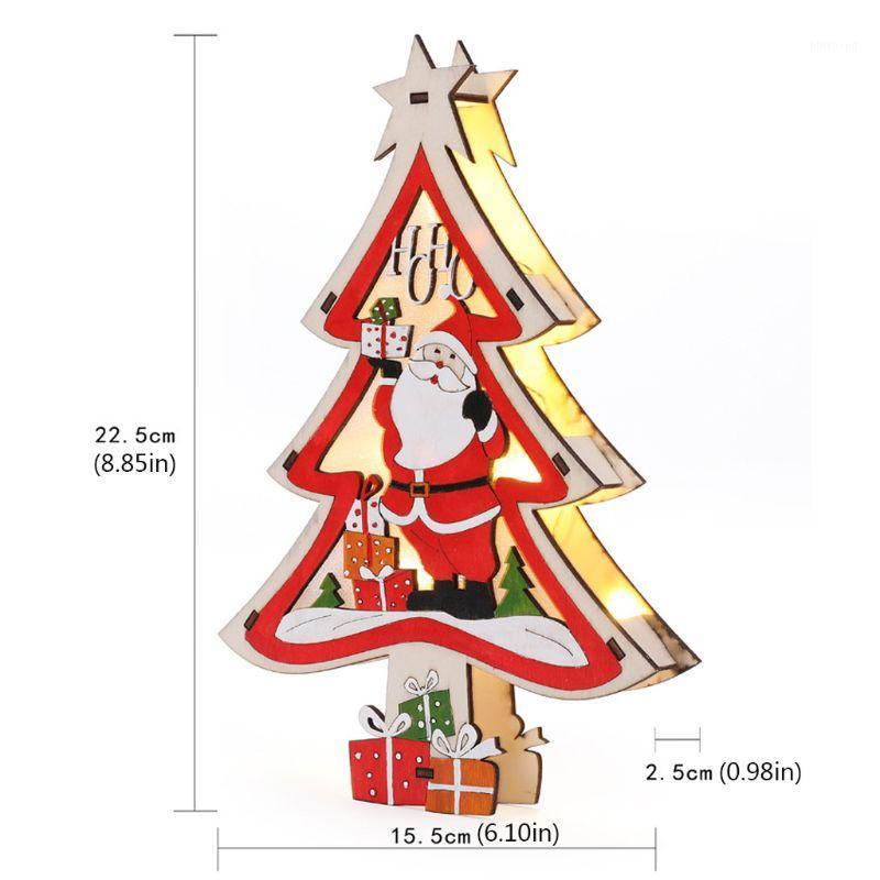 

Wooden Christmas Tree Shape Colorful LED Resin Craft Gift Home Decor 634E1