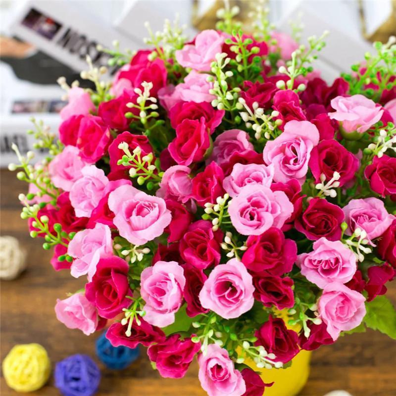 

21 Heads Diamond Rose Artificial Decorative Crafts Floral Artificial Flowers Christmas Wedding Decoration Plants WA519 P501, Beige