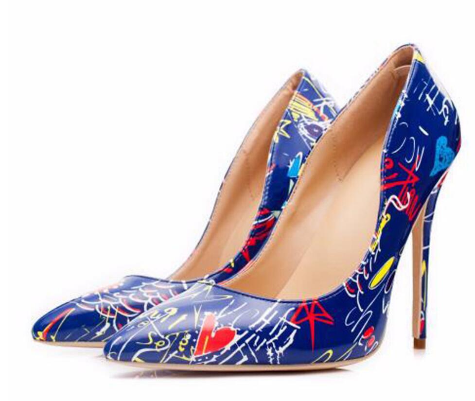 

Fashion Womens Casual High Heels White Black Blue PU Leather Pointed Toes Pumps Womens Wedding Party Dress Shoes 35-42
