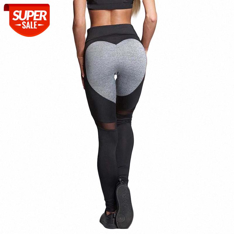 

NORMOV Casual Black Women Leggings Fitness High Waist Elastic Push Up Mesh Patchwork Ankle Length Polyester Leggings #XN0p, Black;white