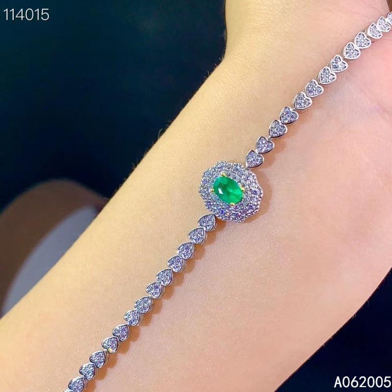 

KJJEAXCMY Fine Jewelry 925 Sterling Silver inlaid gemstone Emerald women hand bracelet vintage support test hot selling1