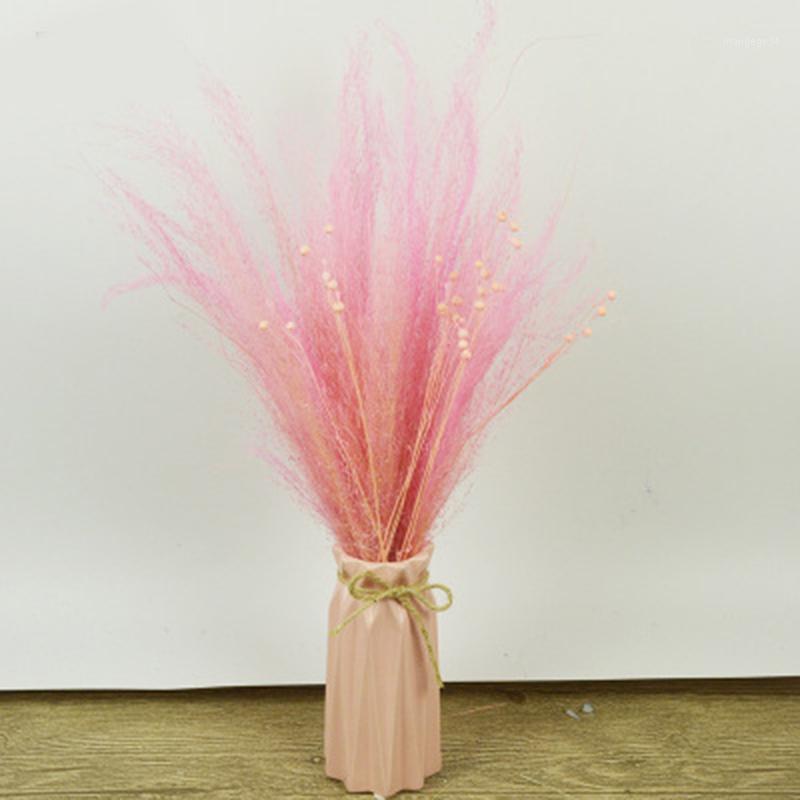 

Novel 50 Stems Dry Flowers Small Pampas Grass Phragmites Communis Dried Flowers Bouquet for Wedding Shipping1, Green