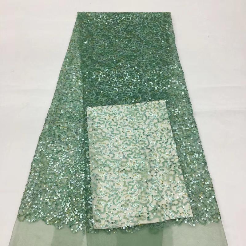 

Nigeria sequin embroidery lace fabric 2020 high-quality lace African French fabric ladies dress XX3695