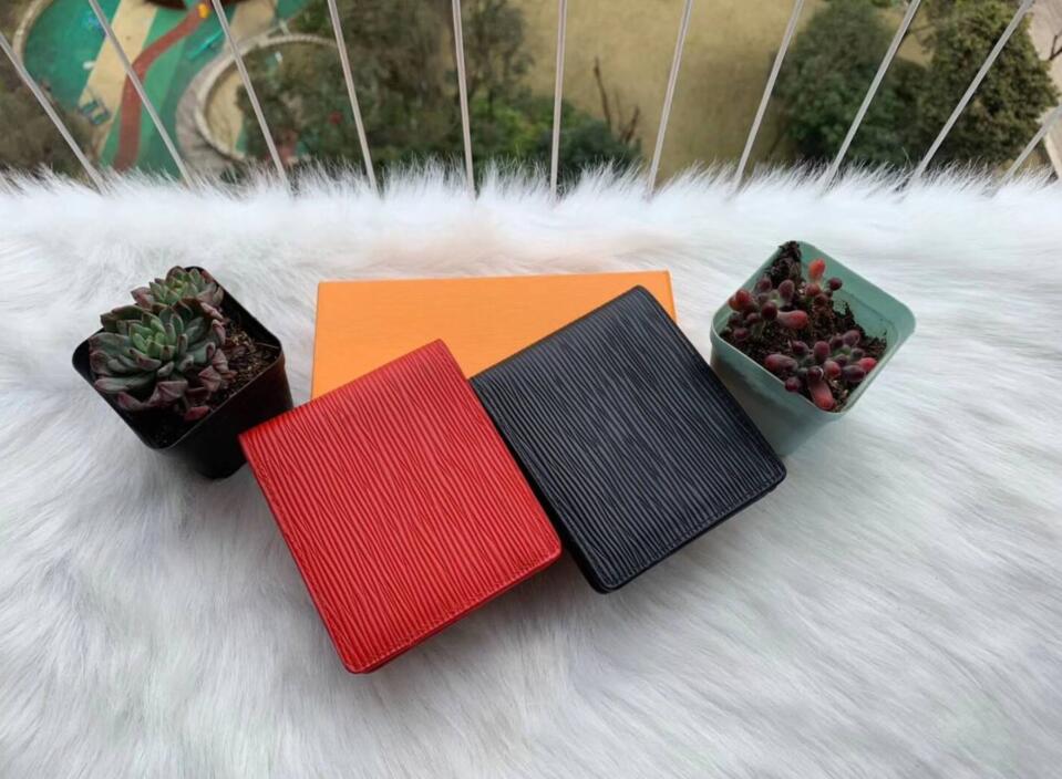 

New Card bag Free shipping billfold High quality pattern women Water ripple wallet men pures high-end wallet black white red V21301