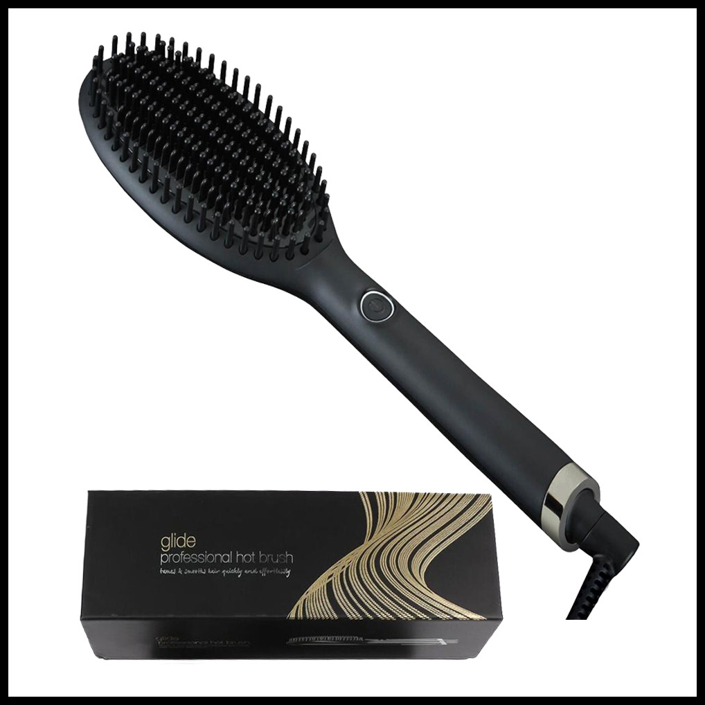 

stock glide hot hair brush one step hair dryer styler volumizer multifunctional straightening curly hair brush with negative ions