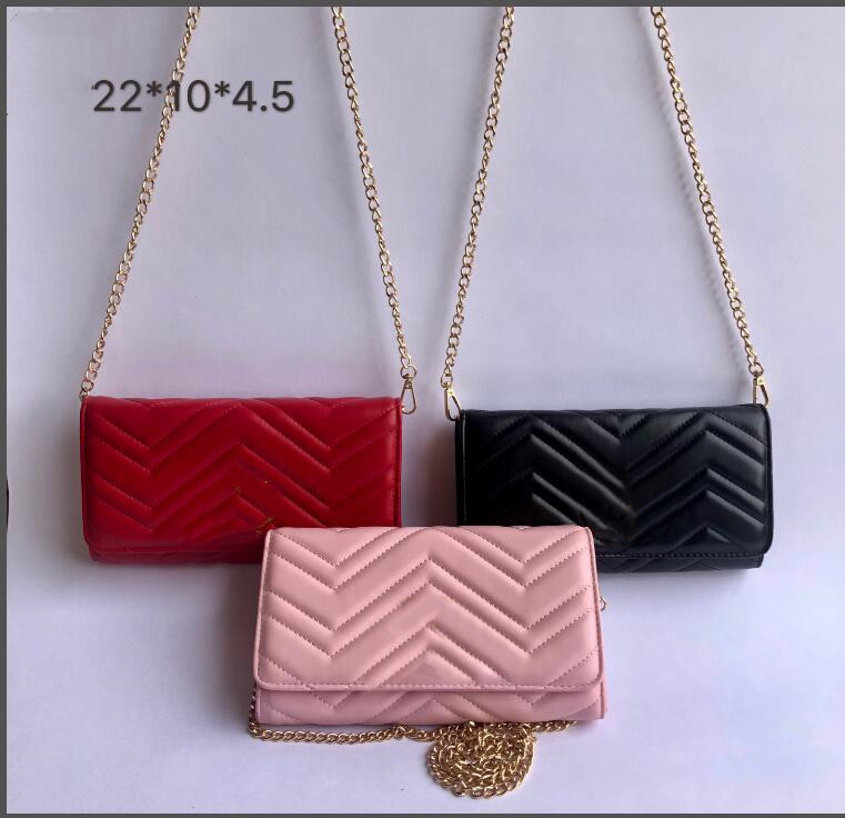 

Best quality Women Shoulder bag gold chain bag Crossbody Pure color handbag Crossbody Pure color handbag crossbody, Red