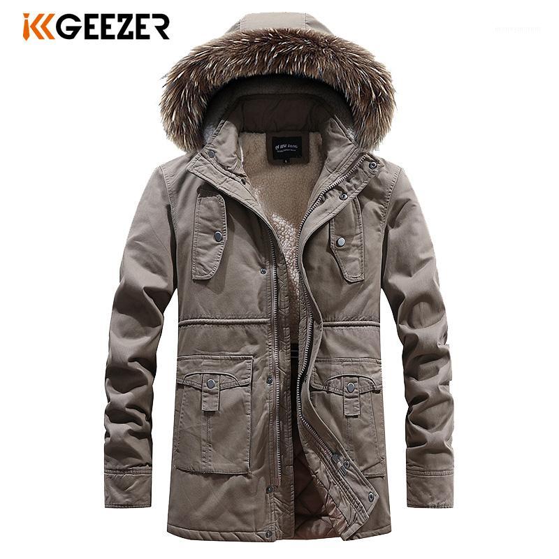 

Winter Jacket Men Cotton Cashmere Thick Velvet Coats Fleece Parkas Fur Warm Outerwear Windproof Hooded Windbreaker1, Blue