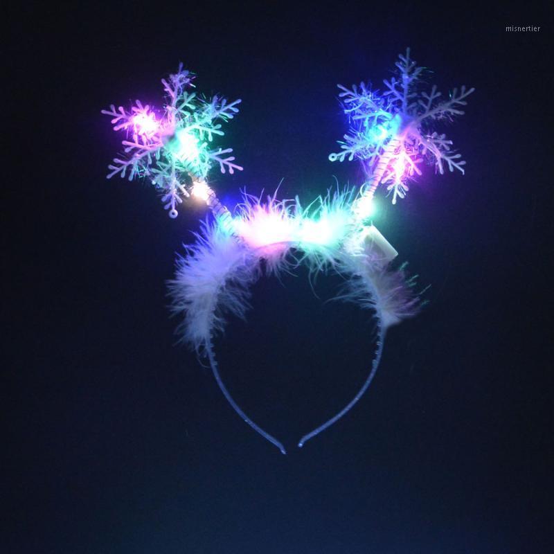 

LED Light Glow Headband Feather Snowflake Hair Hoop Costume Coplay Party Gift wedding birthday Christmas Xmas1