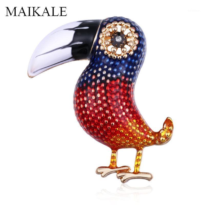 

MAIKALE Vintage Enamel Bird Brooch Pins Toucan Brooches for Women Corsage Shirt Suit Kids Bag Accessories Animal Broche Gifts1