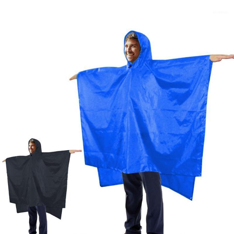 

2020 Multifunctional Raincoat Waterproof Rain Coat Survival Poncho Outdoor Camping Tent Mat for Outdoor Hunting Hiking1, Black