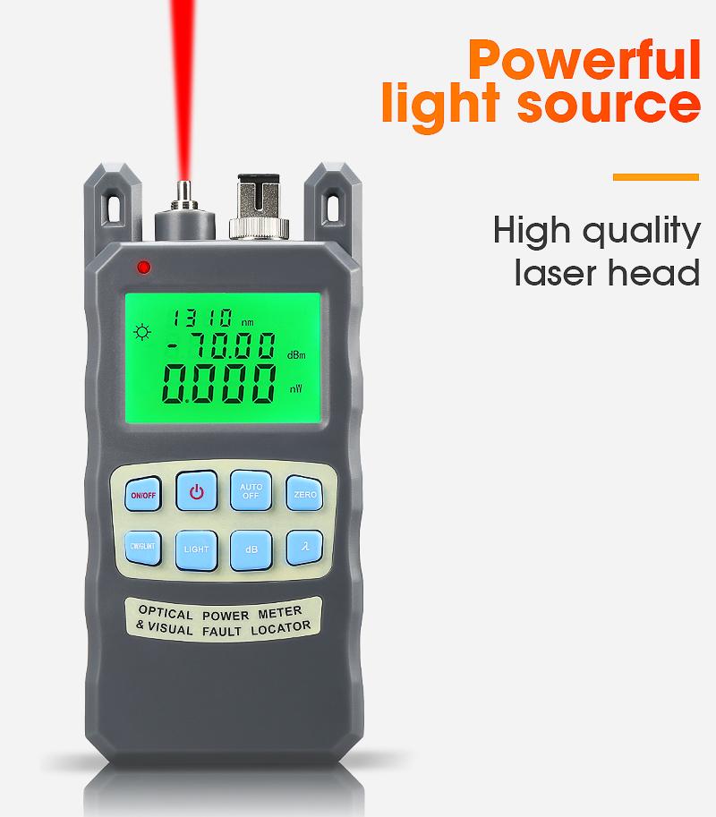 

AUA-80A Optical Power Meter with Visual Fault Locator All-IN-ONE optical fiber tester 5KM 10km 20KM 30km VFL
