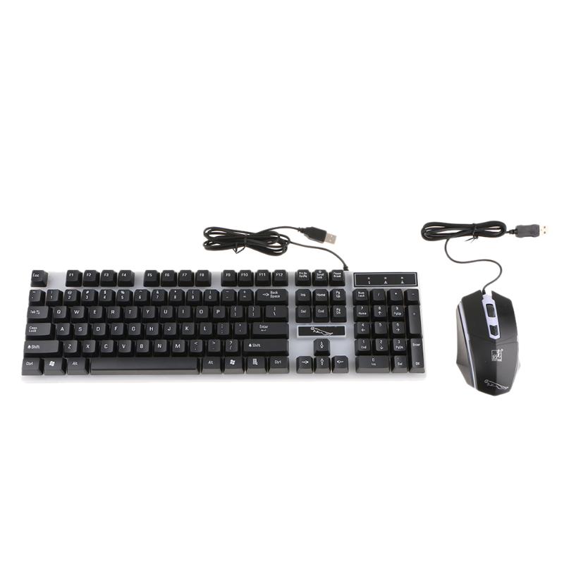 

Wired USB Computer Mechanical Feel Backlit Keyboard And Mouse Combo Set For Laptops Desktop Computers Smart TVs Keyboard Mouse