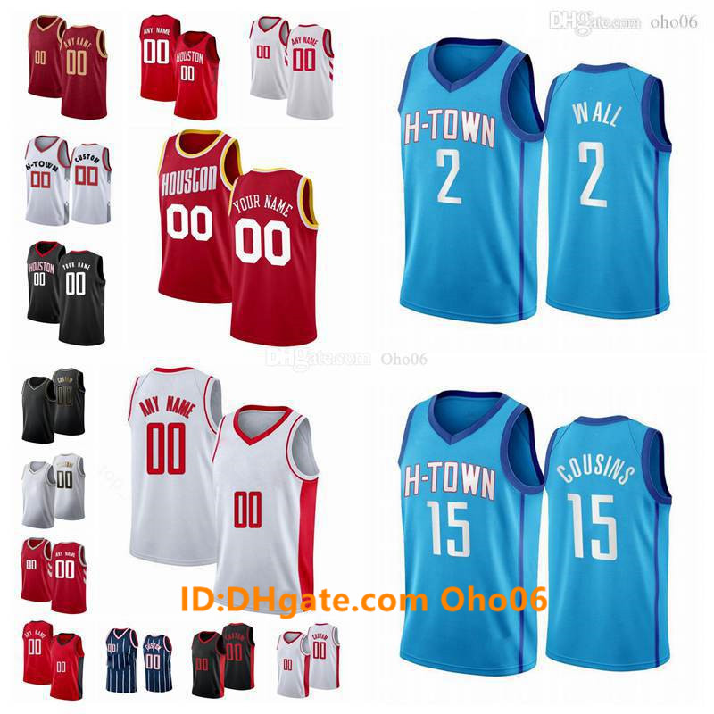 

Custom Houstons Jersey 1 John Wall 9 DeMarre Carroll 3 Robert Covington David Nwaba City Jae Sean Tate Edition Swingmans Basketball Jerseys, With all sign