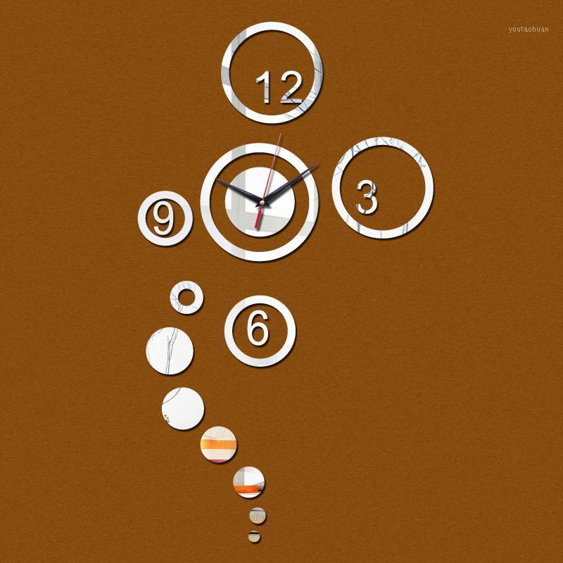 

Hot sale 2020 new home decor acrylic mirror big ring wall clock modern design sticker direct selling watches1
