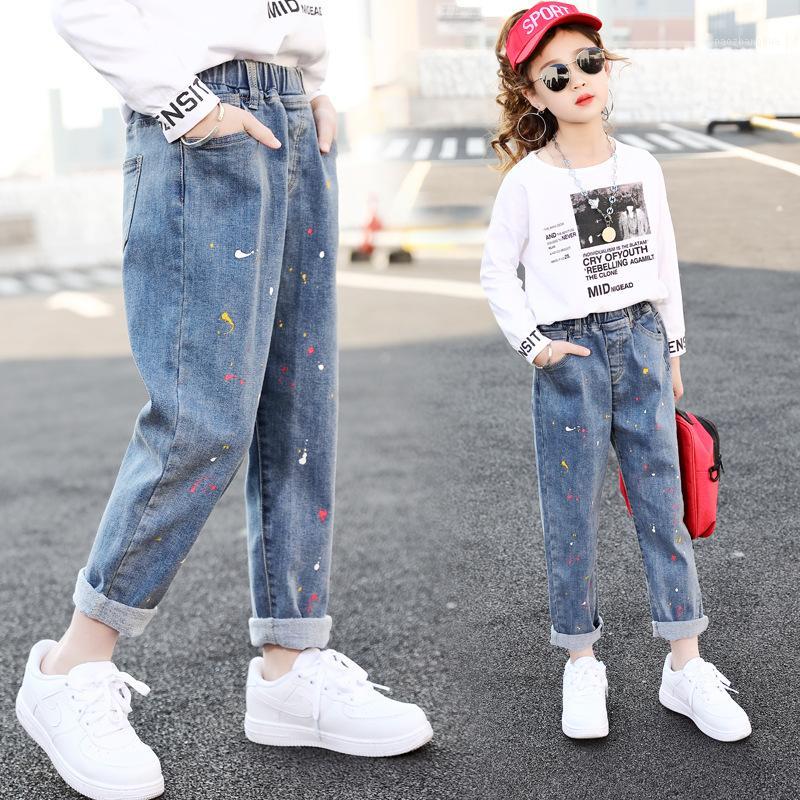 

Teenage Girls Jeans 2020 Autumn New Casual Fashion Blue Loose Kids Denim Pants School Children Trousers 6 8 10 12 Years1, Black