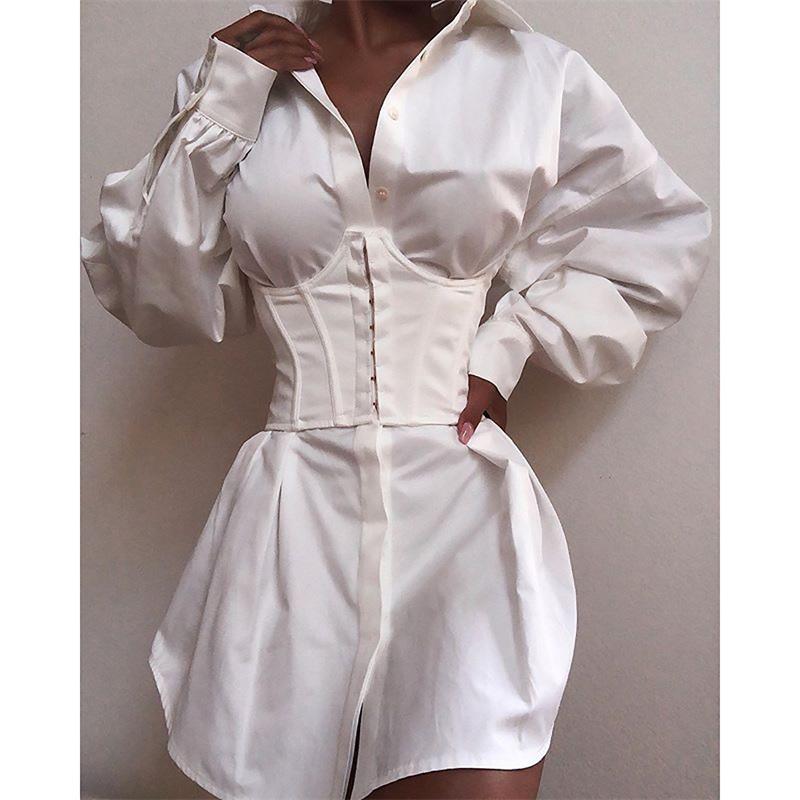 

Elegant Women Dress With Sashes Sexy Ruched Long Sleeve Mini Sheath Ladies Dresses New Winter Party Club Vestidos White Black, White belt