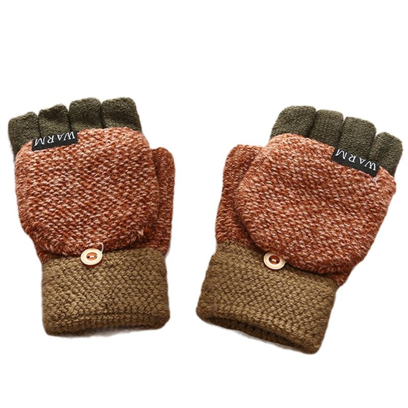 

Autumn And Winter Warm Half-finger And Yarn Clamshell Children's Gloves Beautiful Durable Comfortable Children's Gloves