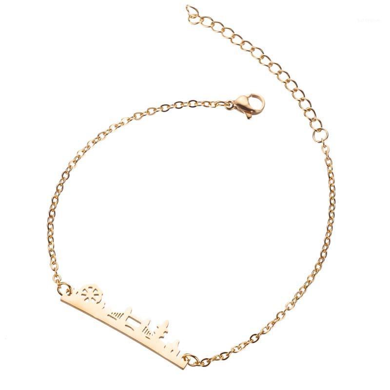 

Retro Landscape London Bridge And Ship-shaped Stainless Steel Bracelet1