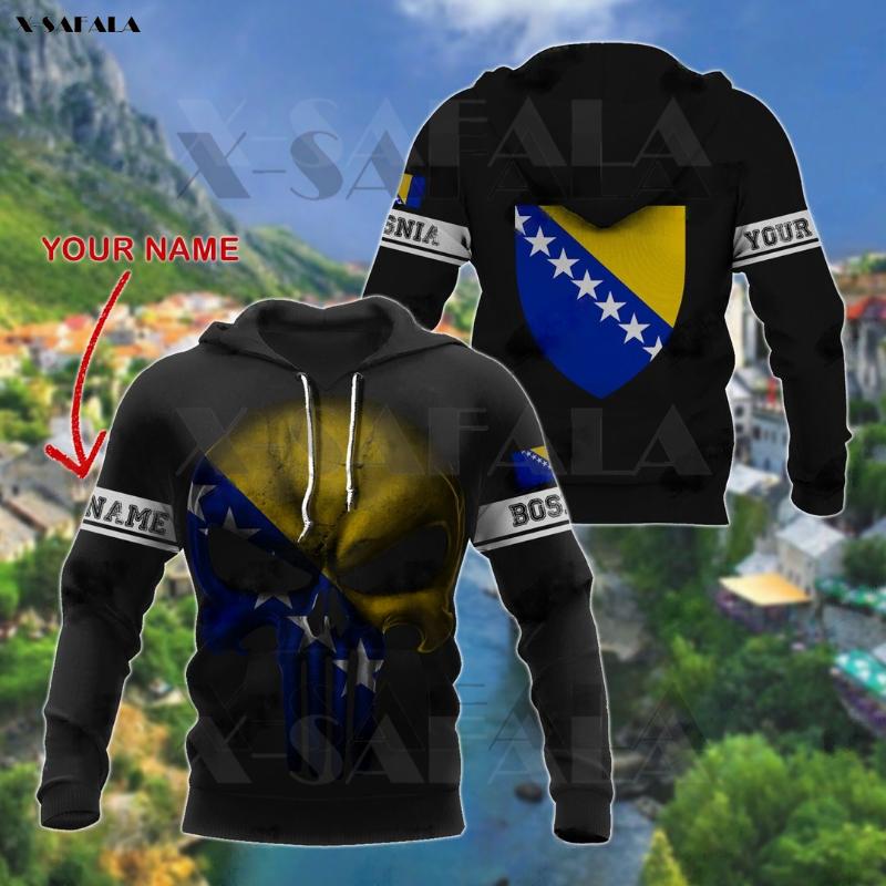 

Men's Hoodies & Sweatshirts BOSNIA COAT OF ARMS SKULL FLAG 3D Printed Zipper Hoodie Man Pullover Sweatshirt Hooded Jacket Jersey Tracksuits, Black