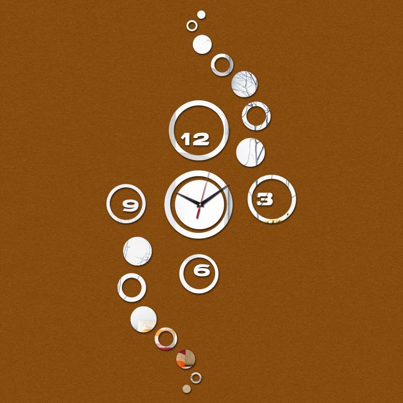 

New fashion acrylic mirror wall clock quartz needle stickers europe style still life wall stickers diy watches