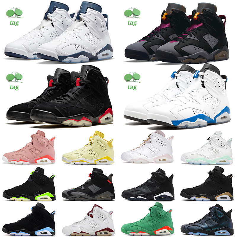 

Jumpman 6 6s Men Basketball Shoes Midnight Navy Mint Foam Bordeaux Gold Hoops UNC Bred Black Cat Iron Grey Floral Maroon Mens Women Trainers